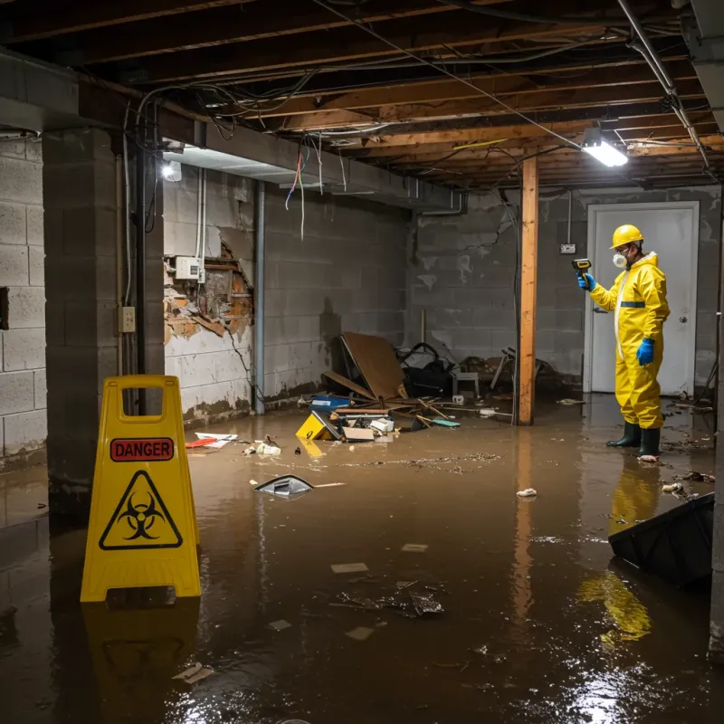 Flooded Basement Electrical Hazard in Woodward, IA Property