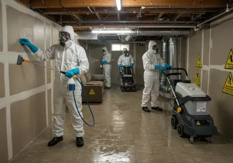 Basement Moisture Removal and Structural Drying process in Woodward, IA